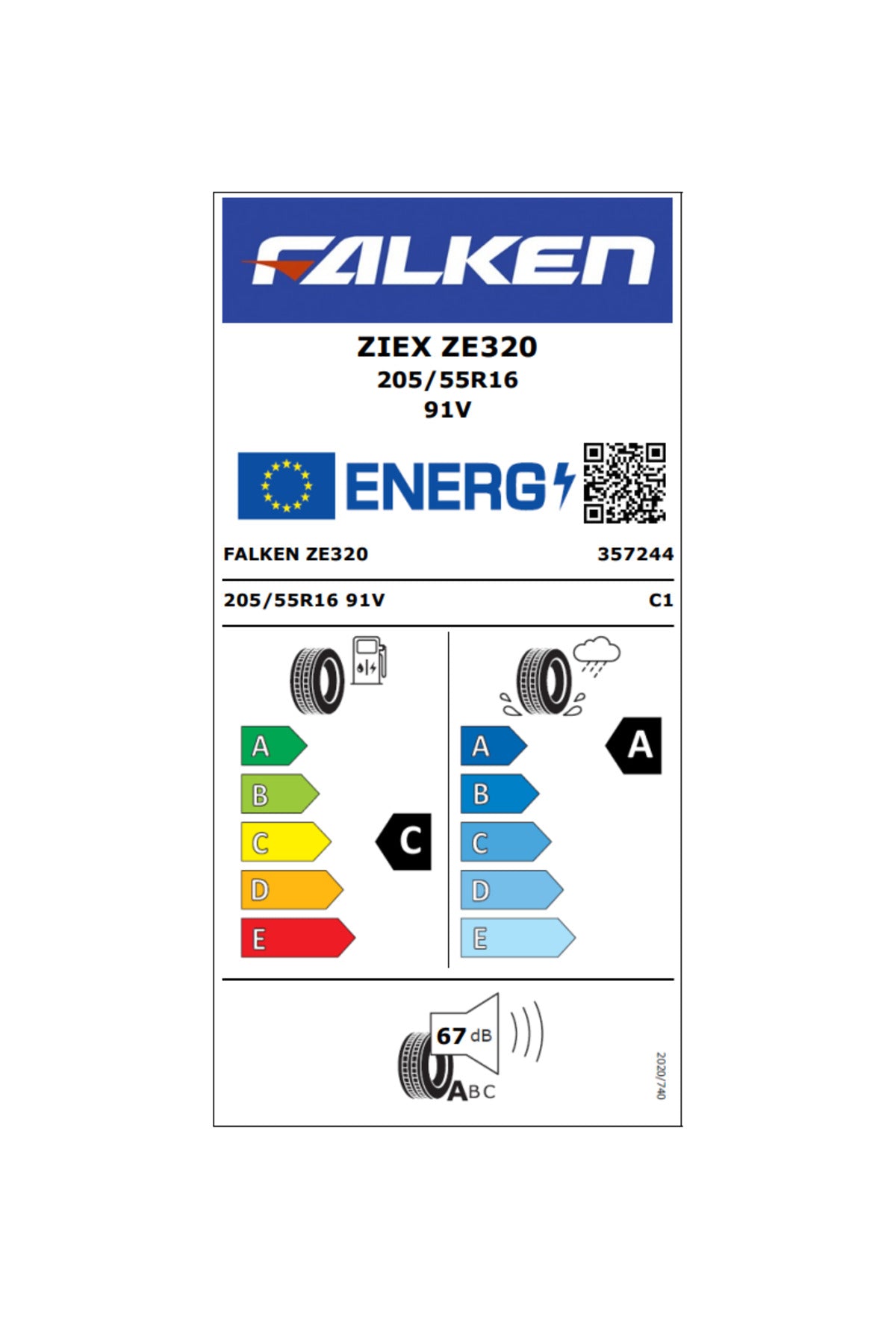 Falken 205/55 R16 91V ZIEX ZE320 Yaz Lastiği